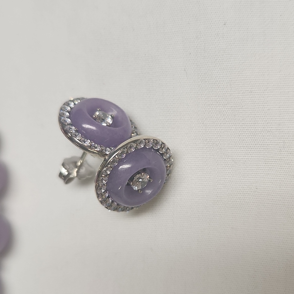JOY Jade Of Yesteryear Lavender/Purle Lot Of 3 - NECKLACE, EARRINGS, BRACELET - Picture 3 of 12